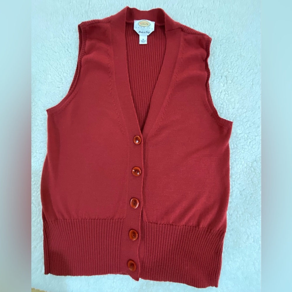 Talbots MP Red Washable Merino Wool Sweater Vest
